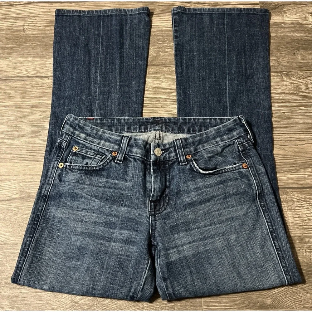 7 For All Mankind Vintage Women's "A" Pocket Boot Low Rise Jeans SZ 26 (28x29) - Picture 2 of 11